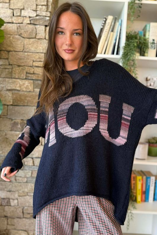 Big Softie Amour Slouch Knit Jumper Navy /18=